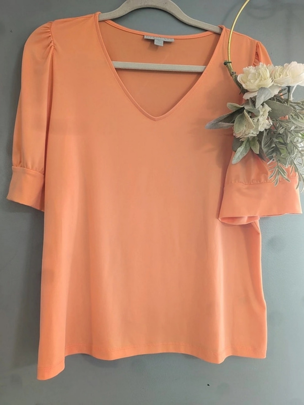 RYEGRASS Short Sleeve Blouse in Orange Size XL Like New